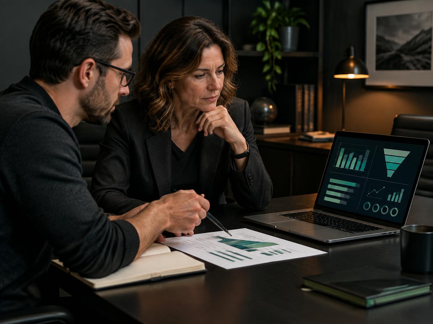 Coach and performance strategist reviewing funnel economics