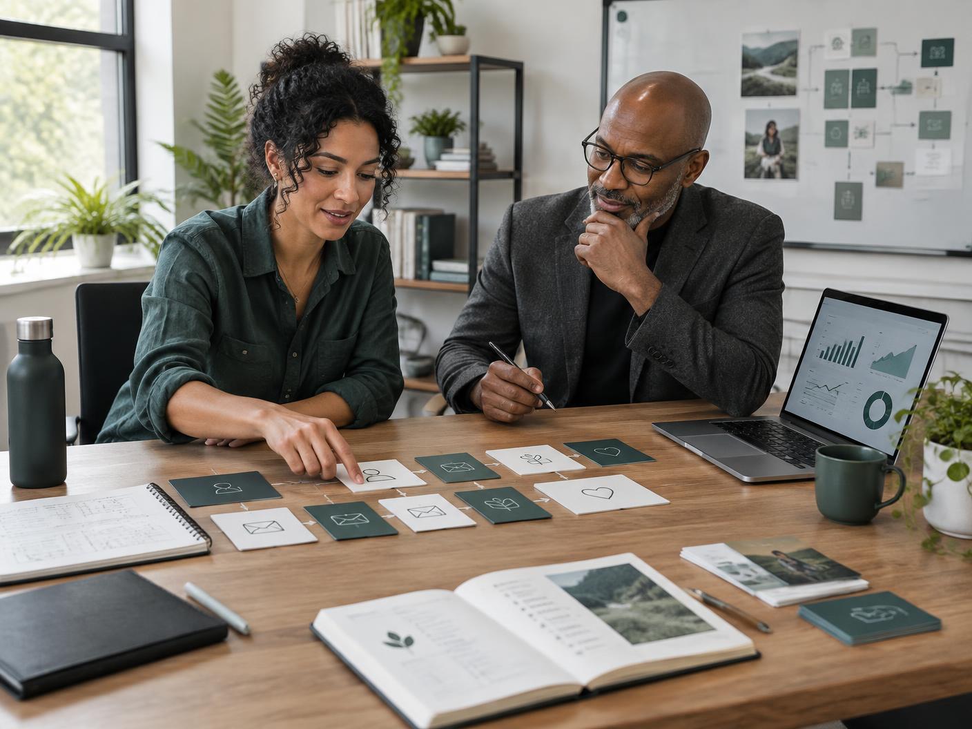 Health coach and strategist mapping an ethical client acquisition journey