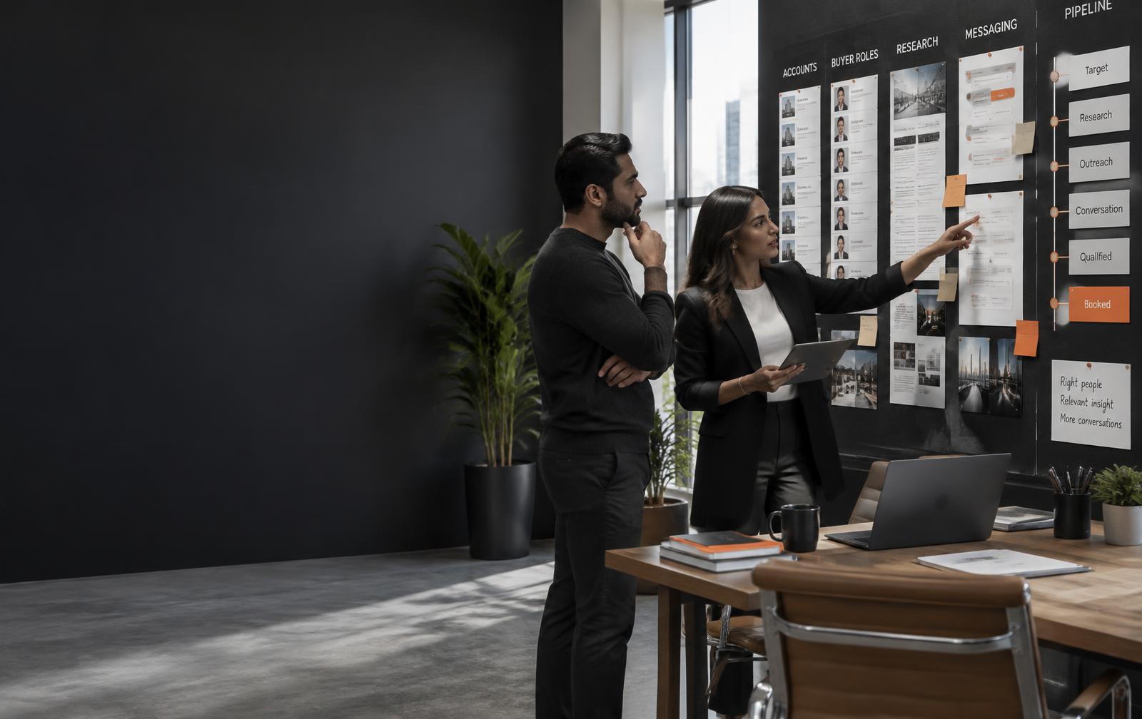Executive coach and strategist mapping a targeted outbound acquisition pipeline
