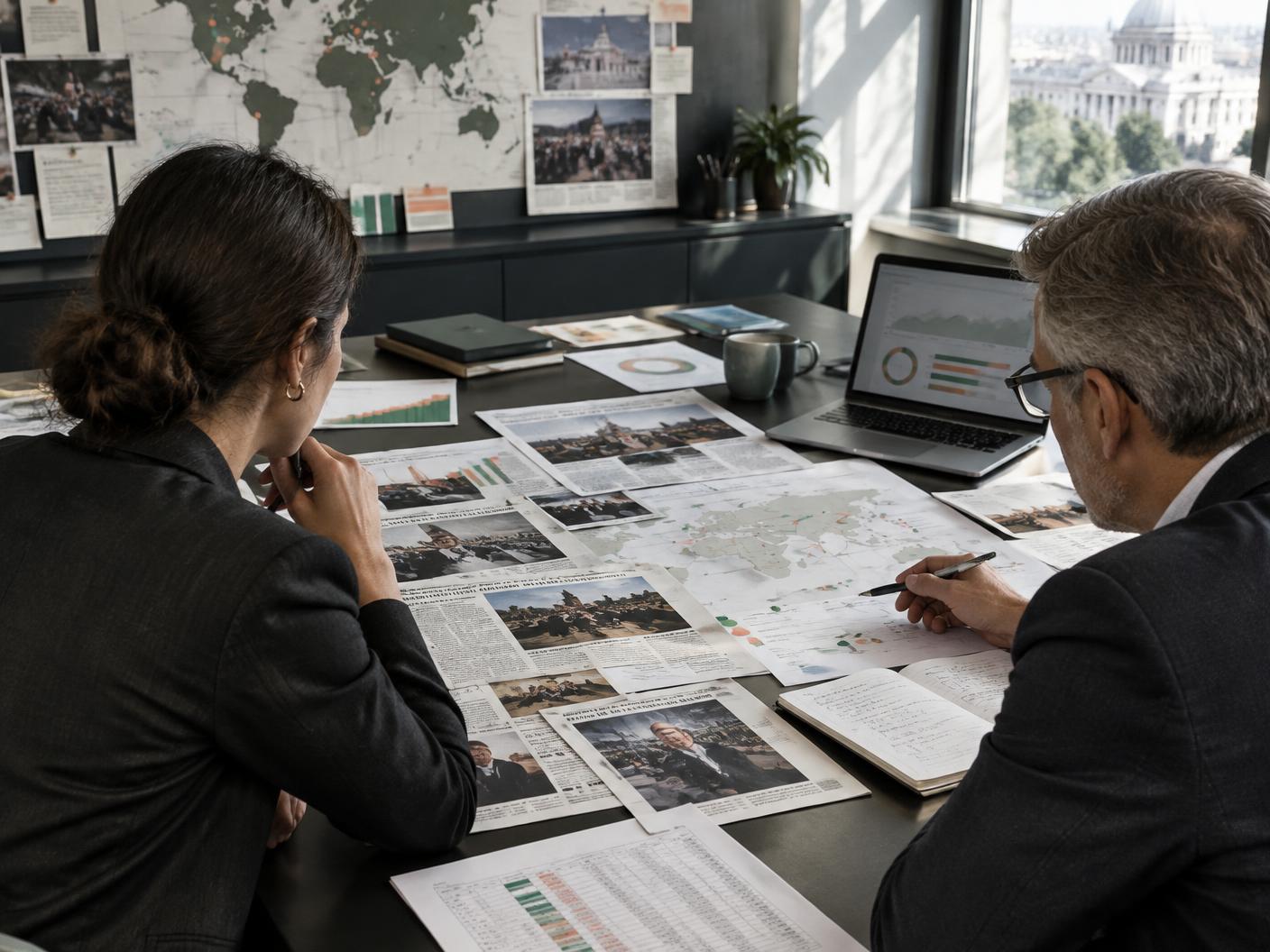 Coach and PR strategist reviewing earned coverage and attribution evidence