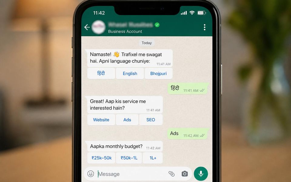 Live Chat — Mobile screenshot — Hinglish Qualification Bot in Action